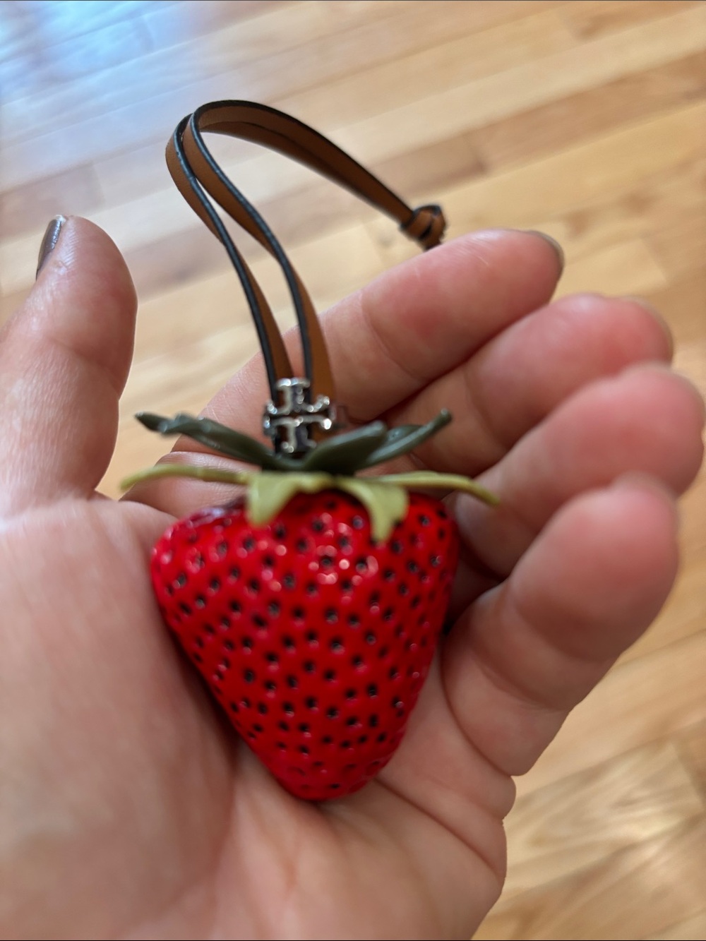 Tory Burch Red Strawberry Leather Bag Charm - Picture 7 of 7